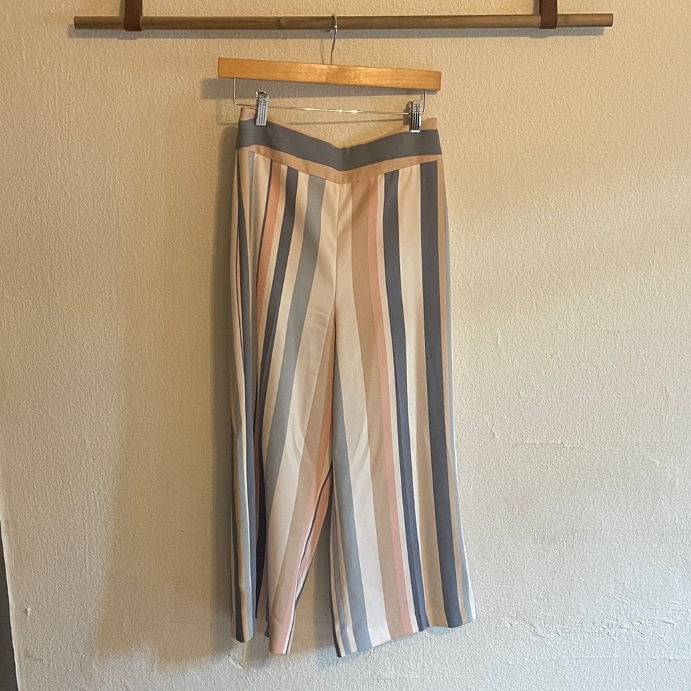 Express Two-Tone Pants in Cream & Slate Blue